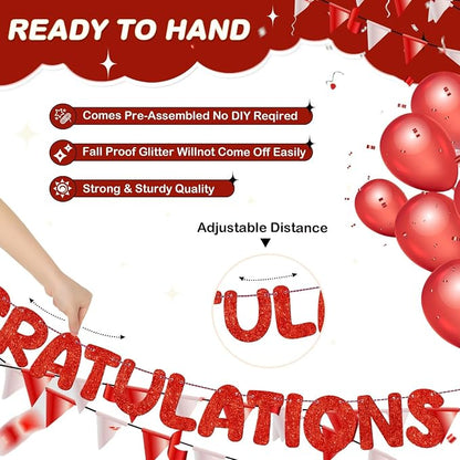 Fulmoon Pre Strung Congratulations Quitter Glitter Banner Funny Retirement - Image 2