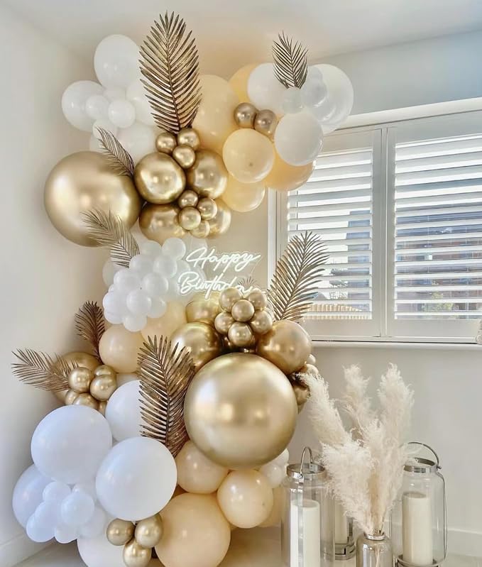 Gold Balloons Party Balloons 12inch 50Pcs 3.2g Latex Metallic Balloons Chrome - Image 6