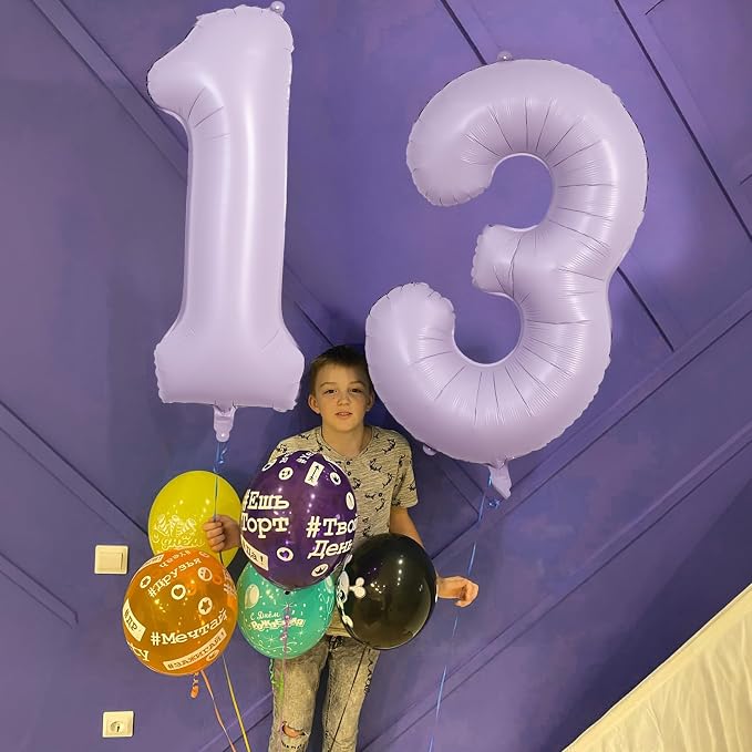 Light Purple 16 Balloon Numbers, 40 Inch Large Pastel Purple Foil Number 1 & 6 - Image 4