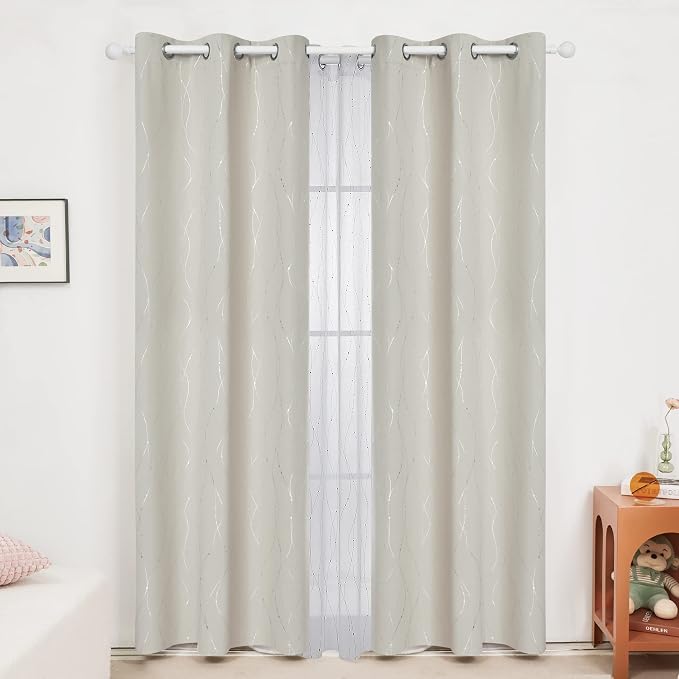 Deconovo Living Room Curtains 84 Inches Long, Thermal Insulated, Room Darkening - Image 2