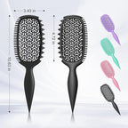 Curl Defining Brush for Thick Coily Hair, Firm-Bristle TPEE Detangling Brush for Coarse 4A–4C Curls, Dual-Sided Wide & Narrow Tooth Brush for Wet & Dry Curl Shaping– Women & Men (2054-Matte Black)