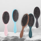 Boar Bristles Hair Brush for Women and Men, Detangling Hair Brush for Smoothing Massage Add Shine, Nylon&Boar Bristles Detangler brush for Hair Healthy (1 Pack-Blue)