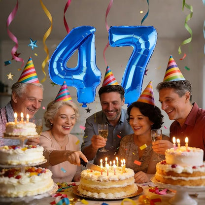 40 Inch Number 47 Balloons for 47th Birthday Party Decorations, 0-100 Dark Blue - Image 2