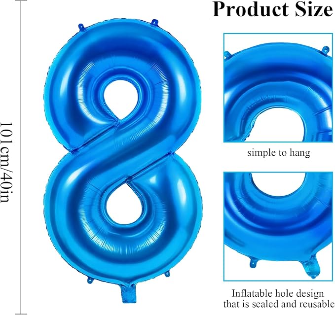 Number 98 Balloons for 98th Birthday Party Decorations, 0-100 Large No.98 - Image 2