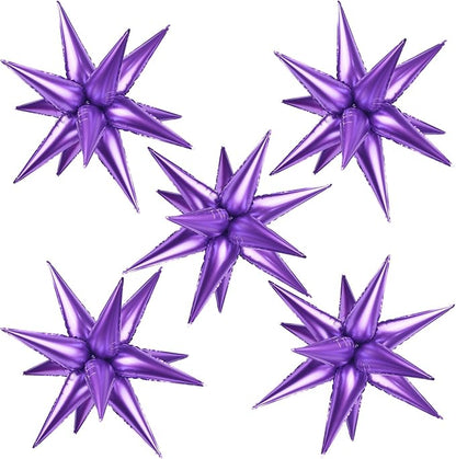 60 Pcs Star Balloons Explosion 12 Point Foil Cone Balloons Magic Balloon Large by TOTAFAM