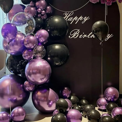 Voircoloria 90pcs Metallic Purple Balloons Arch Kit, 18 12 10 5 Inch | - Image 4
