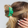 KAXI Hold Everything Mini Hair Claw - Perfect for Thick & Thin Hair, Straight, Wavy or Curly, Strong Clip With 32 teeth & Many Colors to Choose (Emerald Green)