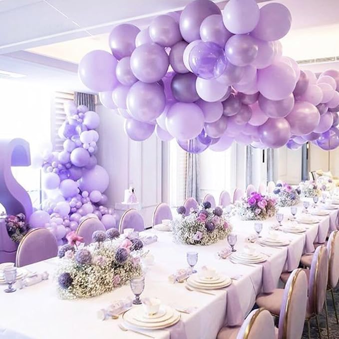 PartyWoo 50pcs Pearl Light Purple Balloons, - Image 5