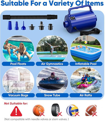 Electric Air Pump with Hose for Inflatables, High Power Inflator Deflator Blow - Image 4