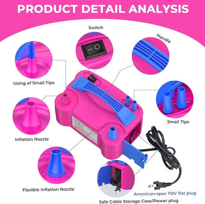 Electric Balloon Pump, Portable Electric Balloon Blower Machine Balloon Air - Image 4