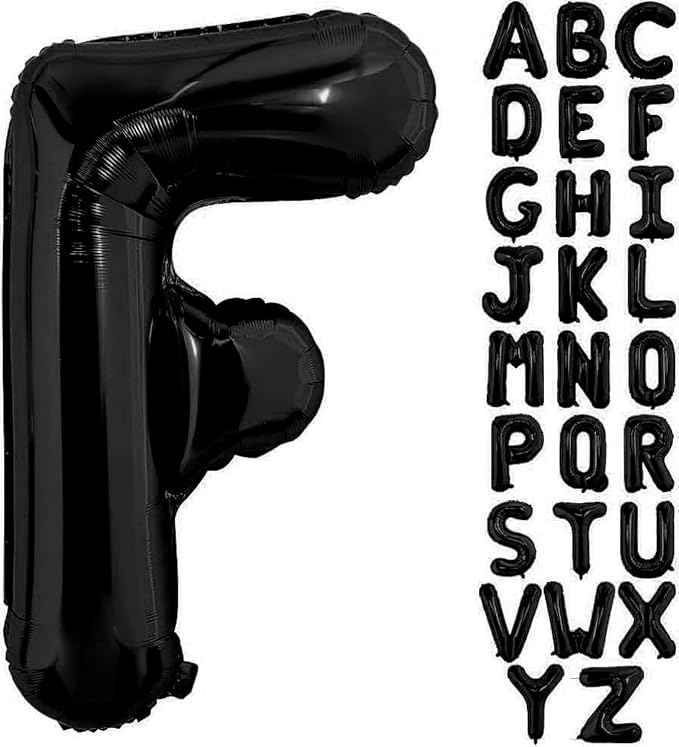 Black Letter F Balloons, F Balloon 40 Inch F Balloon Letter by BBPOOL