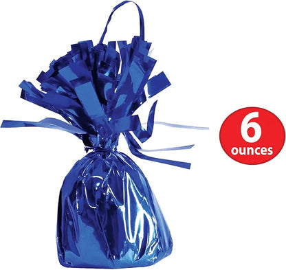 Beistle Blue Metallic Wrapped Balloon Weights, Centerpieces and Table Décor - Image 2
