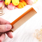 Leinuosen 3 Packs Rat Tail Comb Steel Pin Rat Tail Carbon Fiber Heat Resistant Teasing Combs with Stainless Steel Pintail (Orange)
