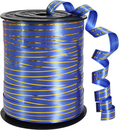 TONIFUL Curling Ribbon-Blue Gold Balloon Curling Ribbons-250 Yards Balloon by TONIFUL