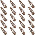 Snap Hair Clips for Women and Girls Water Drop Non Slip Hair Barrettes Heavy Coated Metal Coffee Color Hair Clips Accessory 20 PCS 1.89"