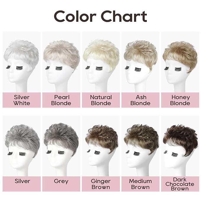 REECHO Hair Topper, Short Wiglet Hair Topper for Women with Thinning Large Coverage Synthetic Top Crown Hairpiece for Women (Pearl Platinum)