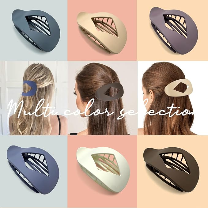 6 Pcs Flat Hair Clips for Women – Nonslip Duckbill Hair Clips, Strong Hold Styling Clips, Sectioning Duckbill Barrettes for Salon & Everyday Use (C)