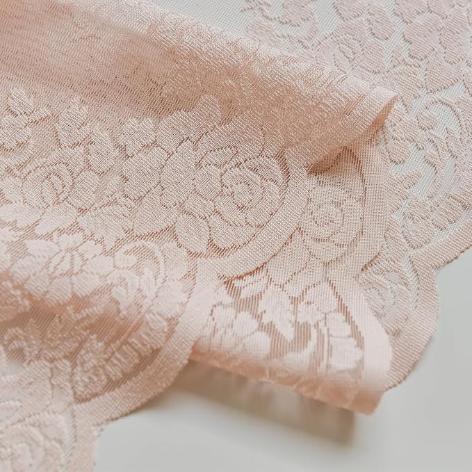 Kotile Blush Pink Lace Curtains - Image 7