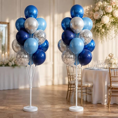 Navy Blue Silver Balloon Stand Kit, 2 Sets - Image 8