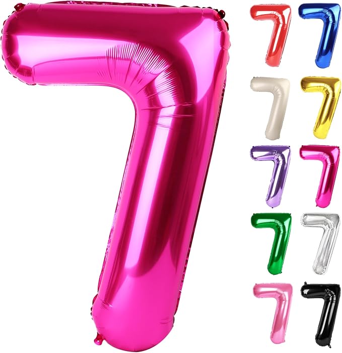 Hot Pink Number 7 Balloon 40 Inch by IWERP