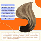 Full Shine Tape in Hair Extensions Human Hair Color 2 Fading to 8 Brown and 27 Blonde Ombre 50grams Invisible Remy Extensions 14 Inch Double Sided Tape Ins Human Hair Extensions 20PCS for Party
