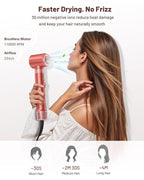 5 in 1 Hot Air Styler & Hair Styler- High-Speed Hair Dryer Brush, Fast Drying Blow Dryer Brush No Heat Damage Multi-Styler Auto Wrap Curlers for Volumizing Curl Straighten Frizz-Free with Travel Bag