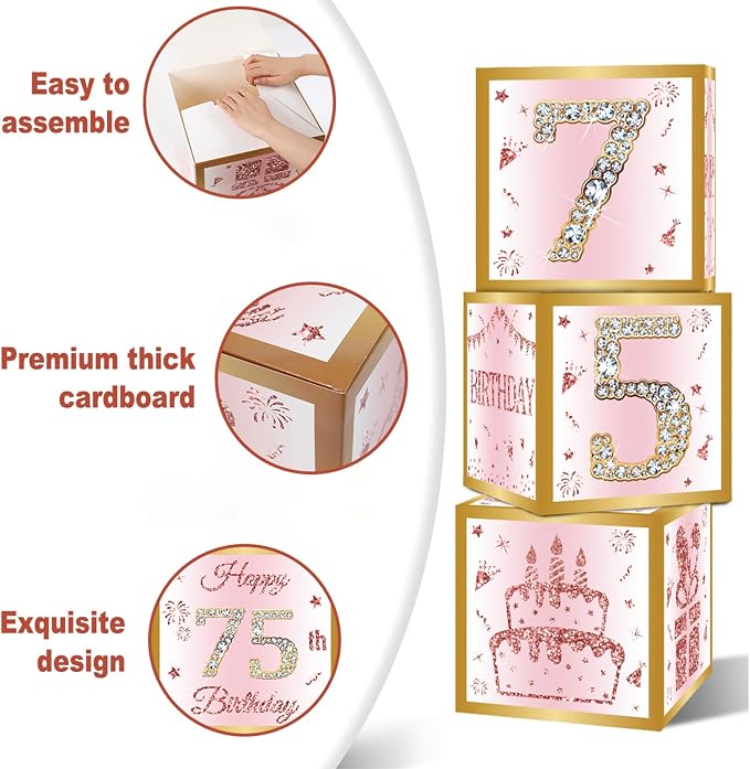 DataMoon 75th Birthday Decorations Boxes - Image 6