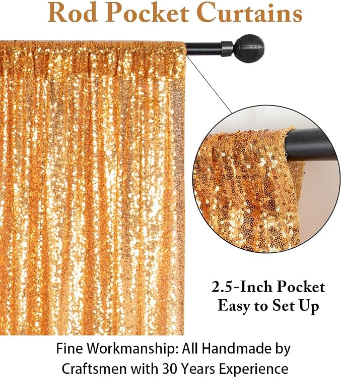 ShinyBeauty Gold-Sequin BACKDROP-8FTx10FT Sequin Photo Backdrop, Photo Booth - Image 3