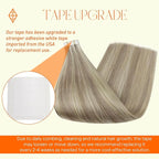 Full Shine 20 Inch Tape in Hair Extensions Color 18 Ash Blonde and 613 Yellow Blonde Tape in Extensions Seamless Real Remy Human Hair 50G 20 Pcs Invisible Skin Weft for Wedding Natural