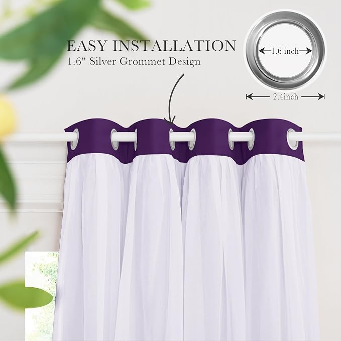 PONY DANCE Bedroom Curtains Purple, Royal Purple | Mix & Match Room Darkening - Image 8