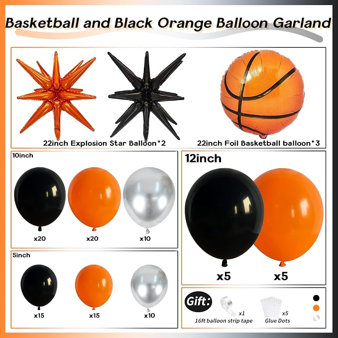 Basketball Balloon Arch Kit, Sports Balloon Kit - Image 2
