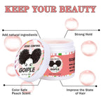 Edge Control Wax for Women Strong Hold Non-greasy Edge Control Smoother Edge Wax, Edge Wax Styling Gel Edge Control for Black Hair No Flaking, White Residue, Shine and Smooth 4oz (Sweet Peach)
