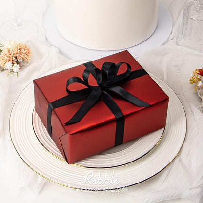 Ribbli Double Faced Black Satin Ribbon, 3/8” x Continuous 25 Yards, Use - Image 2