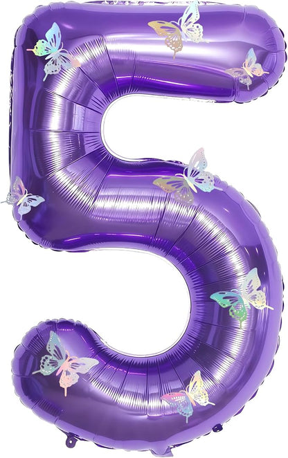 40 Inch Purple Number 5 Balloon by GLASNES