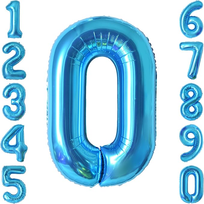 Light Blue Number 0 Balloon 40 Inch, Foil Numeral by Unknown