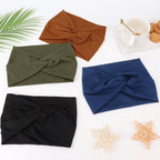 DRESHOW 4 Pack Turban Headbands for Women Wide Vintage Head Wraps Knotted Cute Hair Band Accessories
