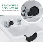 BarberPub Backwash Shampoo Bowl Sink Chair Station with Mirror Salon Styling Cabinet Spa Equipment 3130 (White)