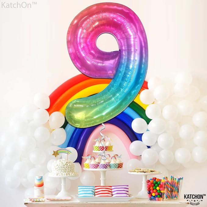 KatchOn, Rainbow Number 9 Balloon - Image 8