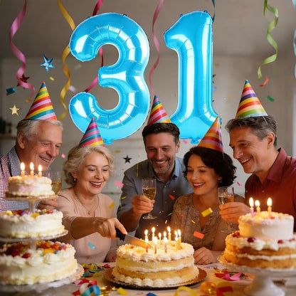 40 Inch Number 31 Balloons for 31st Birthday Party Decorations, 0-100 Jewelry - Image 2