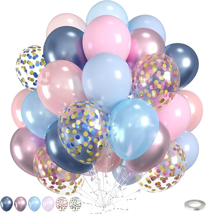 Pink and Blue Balloons by Saxuxu