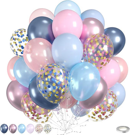 Pink and Blue Balloons by Saxuxu