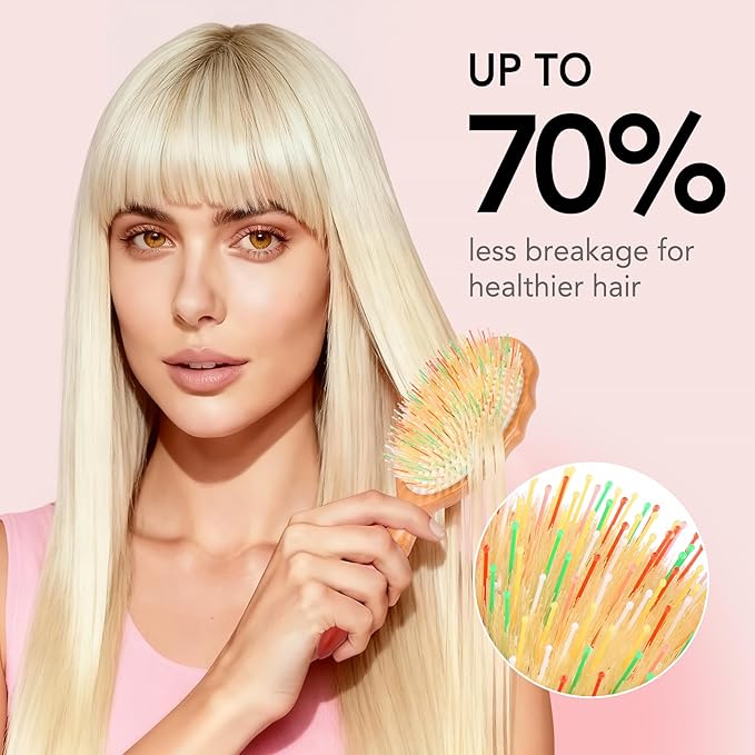 Handmade Boar Bristle Hair Brush for Women Girls with All Hair Types - Restore Natural Shine for Frizz Control At-Home Salon Treatment to Smooth, Detangle and Add Volume for Thin Hair