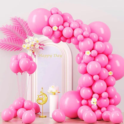 Voircoloria 130pcs Pink Balloons Garland Arch Kit, 18 12 10 5 Inch | by Voircoloria