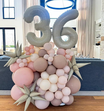 Cream Number 8 Balloon 40 Inch, 8th Birthday Party Decorations Men Women | Foil - Image 9