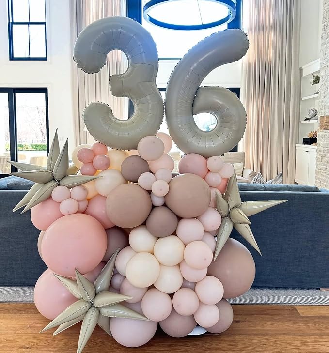 Cream Number 4 Balloon 40 Inch, 4th Birthday Party Decorations Men Women | Foil - Image 7
