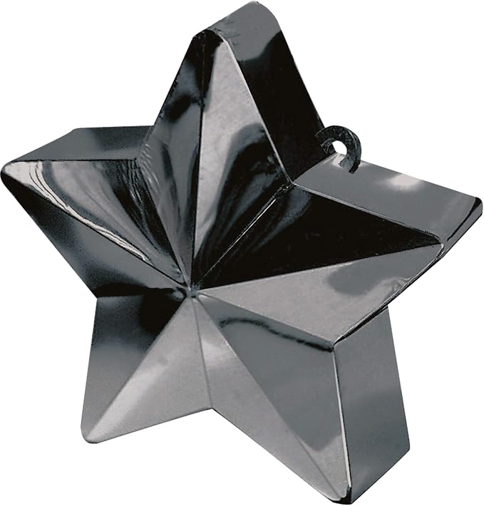 Black Star Electroplated Balloon Weight, Party Decor by AmscanPartySupplies