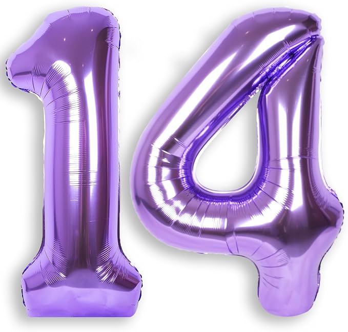 RainbowQ Purple 14 Balloon Number 40 Inch 0-40 Foil Large Balloons | Big Mylar by RainbowQParty