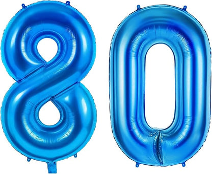 Number 80 Balloons for 80th Birthday Party Decorations, 0-100 Large No.80 by Joycard