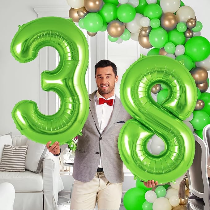 Green Number 8 Balloon 40 Inch, Big Large Foil Helium Number Balloons, Jumbo - Image 5