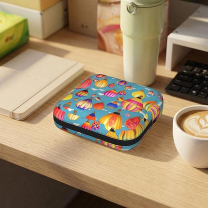 Hot Air Colorful Balloons Print Women Period Bag Sanitary Pouch Portable Pad - Image 6